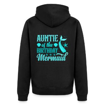 Tante Des Geburtstags-meerjungfrau-designs - Unisex Premium Bio Zip Hoodie - Schwarz - Hinten - Nico (187cm)