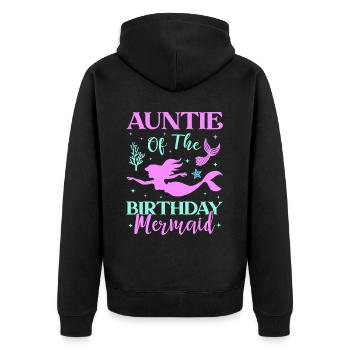 Tante Des Geburtstags-meerjungfrau-designs - Unisex Premium Bio Zip Hoodie - Schwarz - Hinten - Nico (187cm)