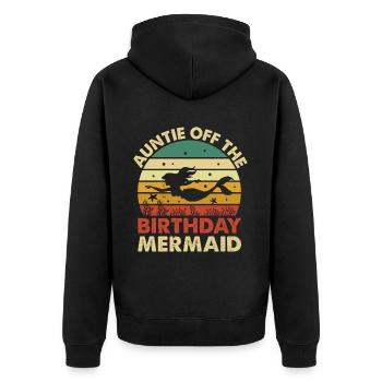 Tante Des Geburtstags-meerjungfrau-designs - Unisex Premium Bio Zip Hoodie - Schwarz - Hinten - Nico (187cm)