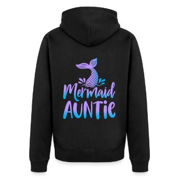 Mermaid Squad Security Auntie Theme Design - Unisex Premium Bio Zip Hoodie - Schwarz - Hinten - Nico (187cm)