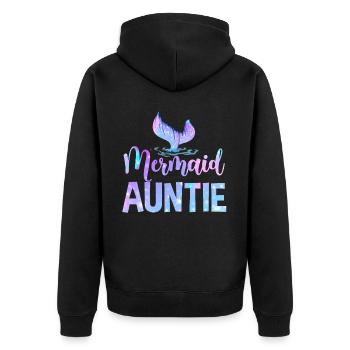 Meerjungfrau Tante Lustige Tante Frauen - Unisex Premium Bio Zip Hoodie - Schwarz - Hinten - Nico (187cm)