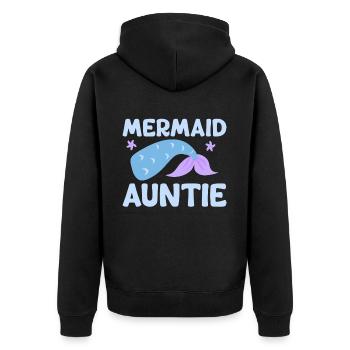 Meerjungfrau Tante Lustige Tante Frauen - Unisex Premium Bio Zip Hoodie - Schwarz - Hinten - Nico (187cm)