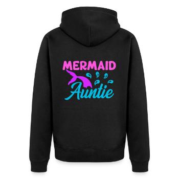Meerjungfrau Tante Lustige Tante Frauen - Unisex Premium Bio Zip Hoodie - Schwarz - Hinten - Nico (187cm)