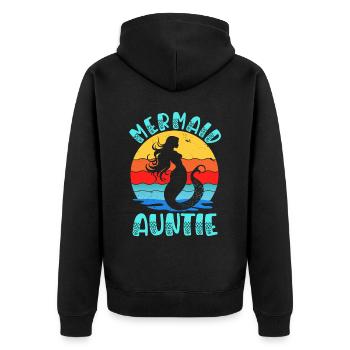 Meerjungfrau Tante Lustige Tante Frauen - Unisex Premium Bio Zip Hoodie - Schwarz - Hinten - Nico (187cm)