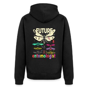 Funny Entomologist Costume Insects - Unisex Premium Organic Zip Hoodie - black - Back - Nico (187cm)