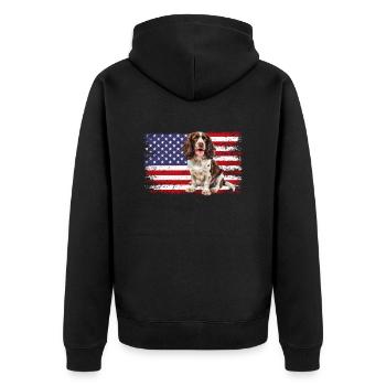 springer spaniel - Unisex Premium Bio Zip Hoodie - Schwarz - Hinten - Nico (187cm)