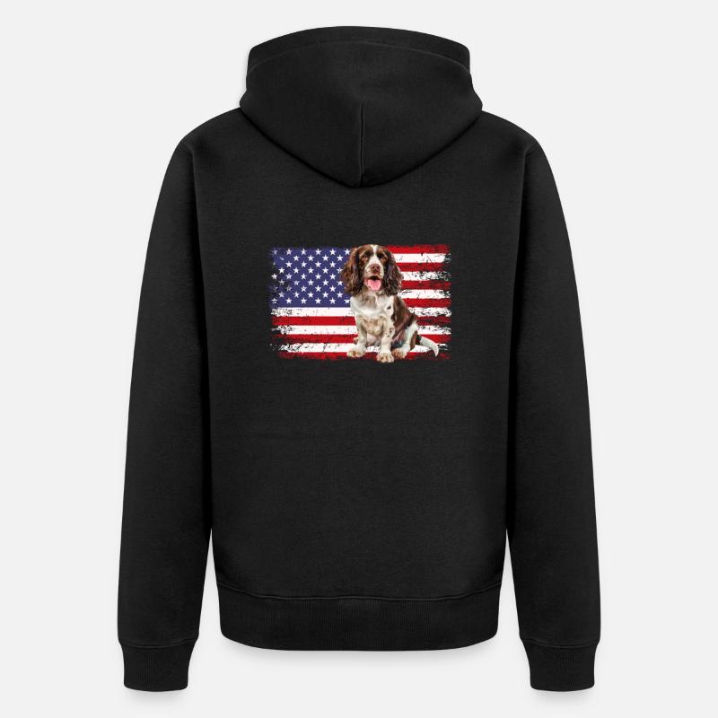 springer spaniel - Unisex Premium Bio Zip Hoodie - Schwarz