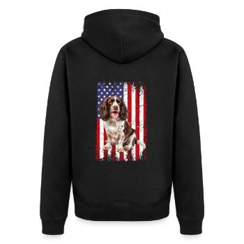 springer spaniel - Unisex Premium Bio Zip Hoodie - Schwarz - Hinten - Nico (187cm)