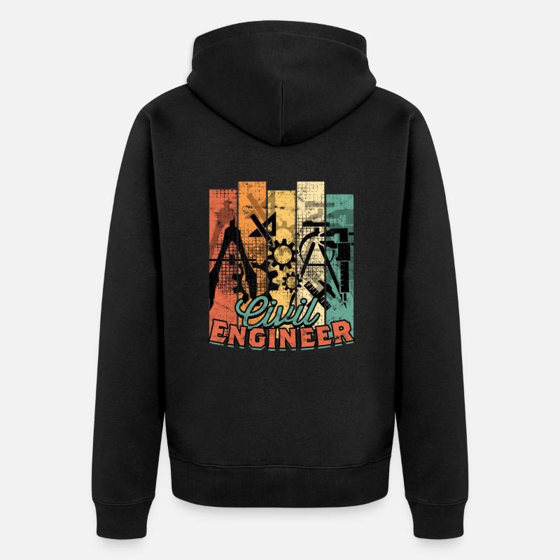Bridge Engineer Civil Engineering - Unisex Premium Organic Zip Hoodie - black