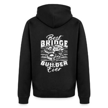 Bridge Engineer Best Bridge Builder Ever - Unisex Premium Organic Zip Hoodie - black - Back - Nico (187cm)