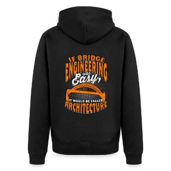 Bridge Engineer Civil Engineering - Unisex Premium Organic Zip Hoodie - black - Back - Nico (187cm)