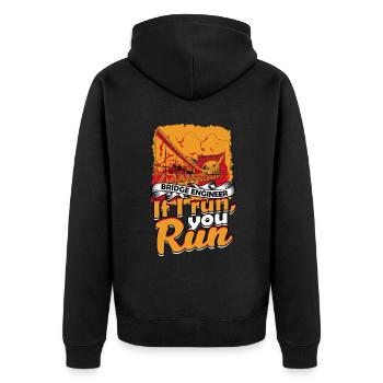 Bridge Civil Engineer if i run, you run - Unisex Premium Organic Zip Hoodie - black - Back - Nico (187cm)