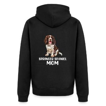 springer spaniel - Unisex Premium Bio Zip Hoodie - Schwarz - Hinten - Nico (187cm)
