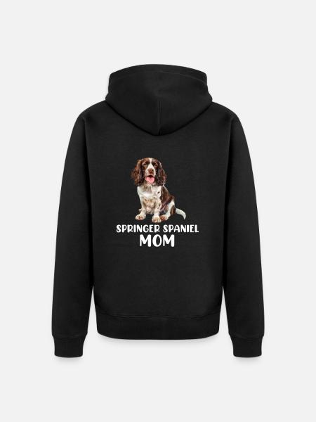 Springer Spaniel - Unisex Premium Organic Zip Hoodie - black