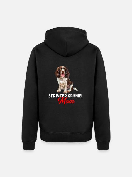 Springer Spaniel - Unisex Premium Organic Zip Hoodie - black