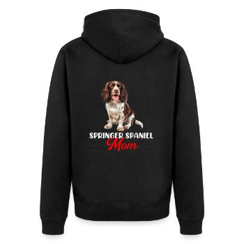 springer spaniel - Unisex Premium Bio Zip Hoodie - Schwarz - Hinten - Nico (187cm)