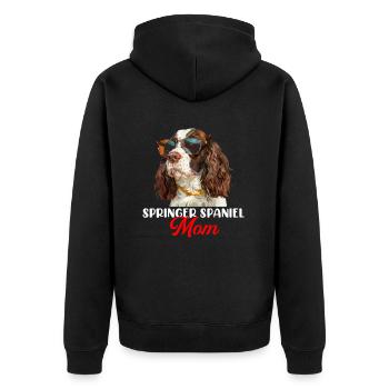 springer spaniel - Unisex Premium Bio Zip Hoodie - Schwarz - Hinten - Nico (187cm)