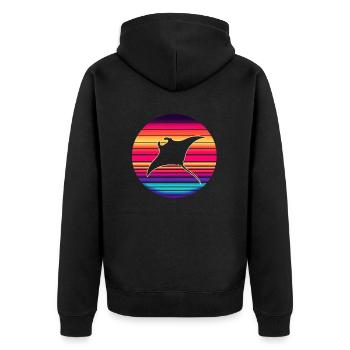 Manta ray - Unisex Premium Organic Zip Hoodie - black - Back - Nico (187cm)