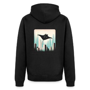 Manta ray - Unisex Premium Organic Zip Hoodie - black - Back - Nico (187cm)