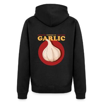 Knoblauch Knoblauchliebhaber Geschenk - Unisex Premium Bio Zip Hoodie - Schwarz - Hinten - Nico (187cm)