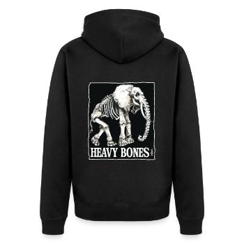 Heavy Bone Elephant Design - Unisex Premium Organic Zip Hoodie - black - Back - Nico (187cm)