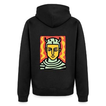 Chevalier Viking de l’anime - Veste à capuche bio Premium Unisexe - noir - Dos - Nico (187cm)