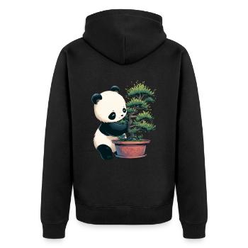 Panda Ours Bonsaï Panda géant japonais - Veste à capuche bio Premium Unisexe - noir - Dos - Nico (187cm)