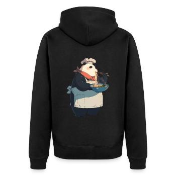Pandabär-Ramen Japanischer Riesenpanda - Unisex Premium Bio Zip Hoodie - Schwarz - Hinten - Nico (187cm)