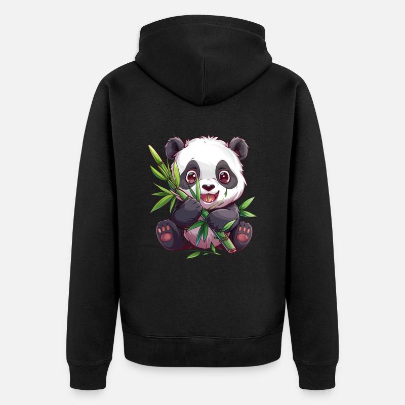 Panda Ours Panda géant japonais - Veste à capuche bio Premium Unisexe - noir