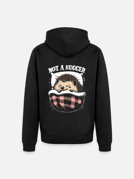 Not A Hugger - Unisex Premium Bio Zip Hoodie - Schwarz