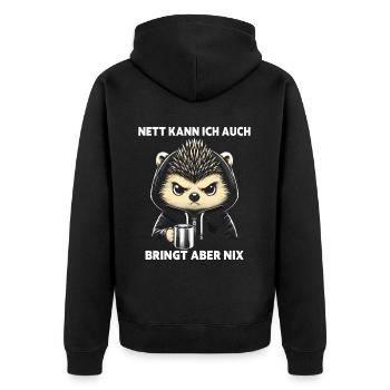 Sympa je peux aussi apporter mais rien n’apporte - Veste à capuche bio Premium Unisexe - noir - Dos - Nico (187cm)