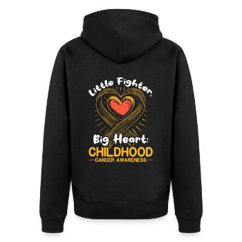 Aufklärung über Krebs im Kindesalter, Chemo, Krebs bekämpfen - Unisex Premium Bio Zip Hoodie - Schwarz - Hinten - Nico (187cm)