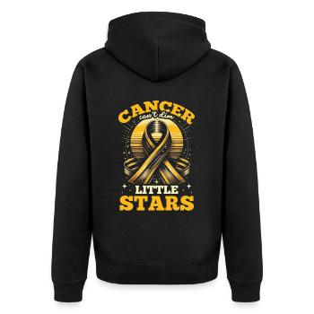Aufklärung über Krebs im Kindesalter, Chemo, Krebs bekämpfen - Unisex Premium Bio Zip Hoodie - Schwarz - Hinten - Nico (187cm)