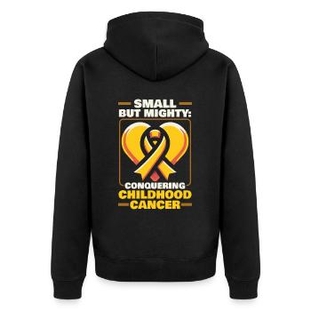 Childhood Cancer Awareness Chemo Fight Cancer - Unisex Premium Organic Zip Hoodie - black - Back - Nico (187cm)