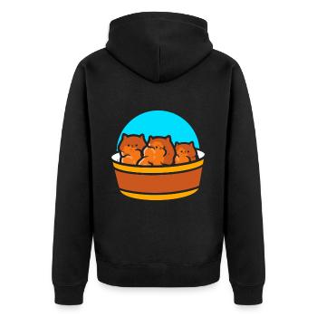 Kätzchen Nuggets Süßer Fast Food Katzen Food - Unisex Premium Bio Zip Hoodie - Schwarz - Hinten - Nico (187cm)