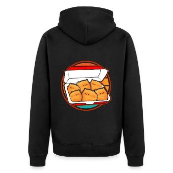 Kätzchen Nuggets Süßer Fast Food Katzen Food - Unisex Premium Bio Zip Hoodie - Schwarz - Hinten - Nico (187cm)