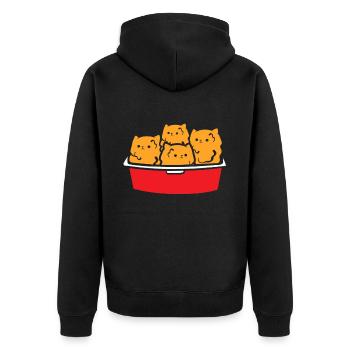 Kätzchen Nuggets Süßer Fast Food Katzen Food - Unisex Premium Bio Zip Hoodie - Schwarz - Hinten - Nico (187cm)