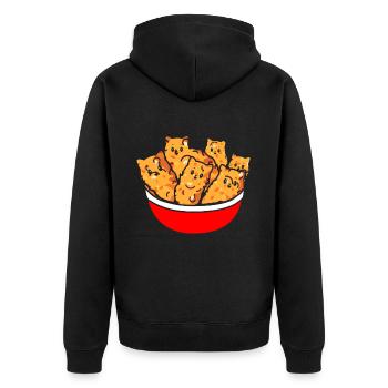 Kätzchen Nuggets Süßer Fast Food Katzen Food - Unisex Premium Bio Zip Hoodie - Schwarz - Hinten - Nico (187cm)