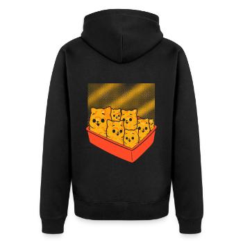 Kätzchen Nuggets Süßer Fast Food Katzen Food - Unisex Premium Bio Zip Hoodie - Schwarz - Hinten - Nico (187cm)