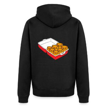 Kätzchen Nuggets Süßer Fast Food Katzen Food - Unisex Premium Bio Zip Hoodie - Schwarz - Hinten - Nico (187cm)