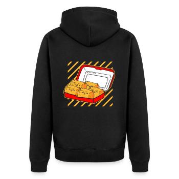 Kätzchen Nuggets Süßer Fast Food Katzen Food - Unisex Premium Bio Zip Hoodie - Schwarz - Hinten - Nico (187cm)