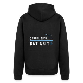 Hamburg Hanseatic City North German Low German - Unisex Premium Organic Zip Hoodie - black - Back - Nico (187cm)
