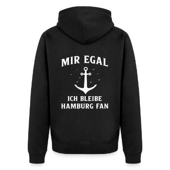 Hamburg Hanseatic City North German Low German - Unisex Premium Organic Zip Hoodie - black - Back - Nico (187cm)