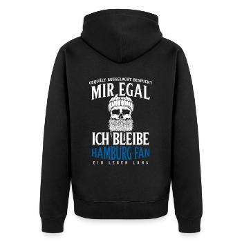 Hamburg Hanseatic City North German Low German - Unisex Premium Organic Zip Hoodie - black - Back - Nico (187cm)