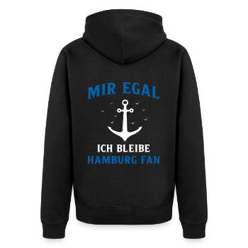 Hamburg Hanseatic City North German Low German - Unisex Premium Organic Zip Hoodie - black - Back - Nico (187cm)