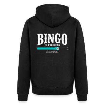 Bingo Player Bingo In Progress - Unisex Premium Bio Zip Hoodie - Schwarz - Hinten - Nico (187cm)