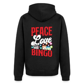Bingo Player Girl Peace Love Bingo - Unisex Premium Organic Zip Hoodie - black - Back - Nico (187cm)