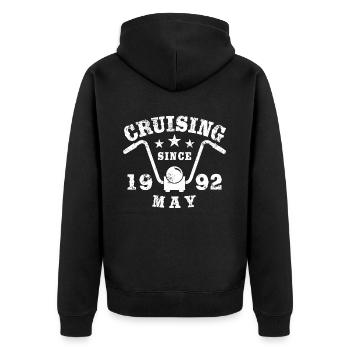 Cruising Biker Anniversaire Mai 1992 Moto - Veste à capuche bio Premium Unisexe - noir - Dos - Nico (187cm)