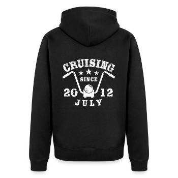 Cruising Biker Birthday July 2012 Motorcycle - Unisex Premium Organic Zip Hoodie - black - Back - Nico (187cm)