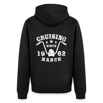 Croisière Motard Anniversaire Mars 1962 Moto - Veste à capuche bio Premium Unisexe - noir - Dos - Nico (187cm)
